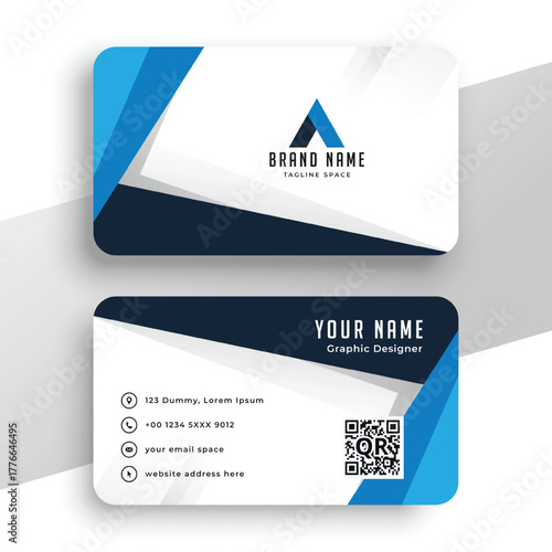 geometric red business card design