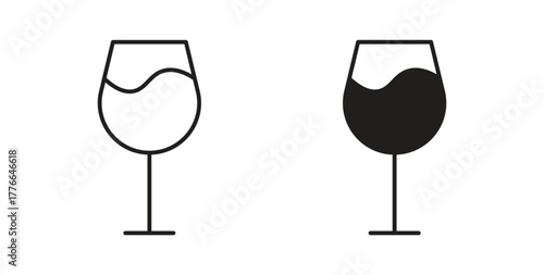 Wine glass icon line. eps 10 vector illustration