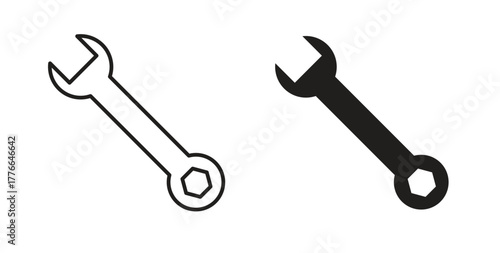 Wrench icon line. eps 10 vector illustration