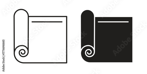 Yoga mat icon line. eps 10 vector illustration