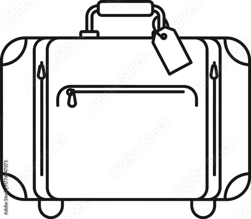 Illustration of a suitcase, a travel bag used for carrying personal belongings during trips and vacations for convenience