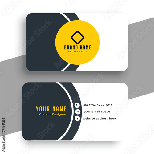 minimalist line style white business card template