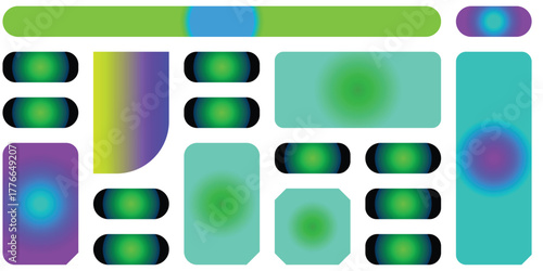 Vibrant Abstract Gradient Design With Neon Colors and Floating Geometric Shapes For Modern Visuals