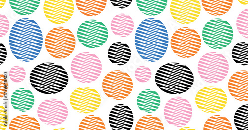 Spring Easter Egg Seamless Pattern – Floral Nature Vector Decoration, Colorful Holiday Wallpaper Design, Round Shapes, Yellow Flowers, Artistic Texture Illustration for Print