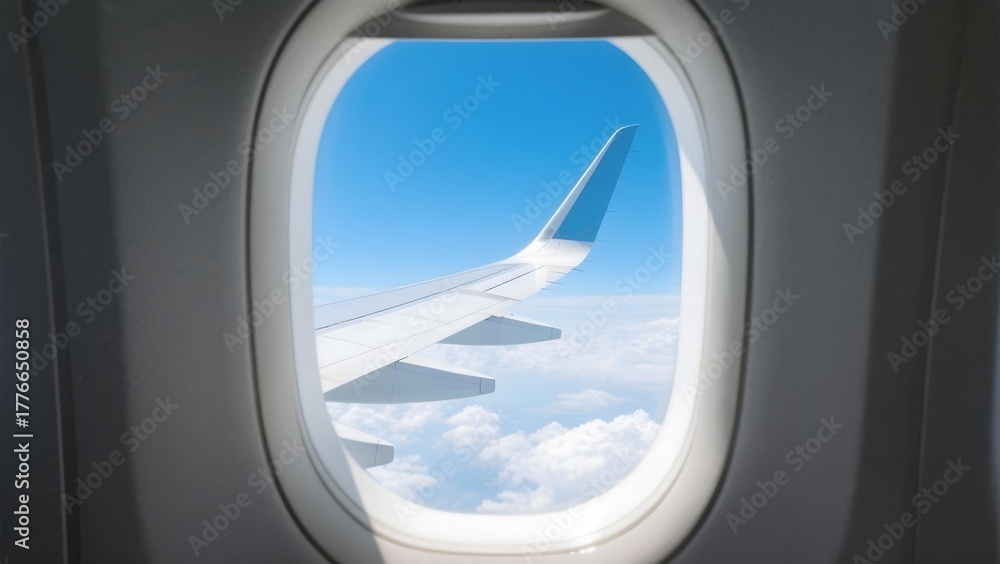 Obraz premium Serene Airplane Window View