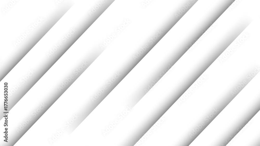 Obraz premium Minimal White Abstract Geometric Clean Diagonal Lines with Subtle Shadows and Soft Gradient Depths. Elegant and Professional Digital Design Evokes Simplicity, Precision, and Lightness