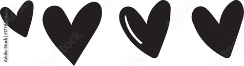 Simple hand drawn icon of hearts for love and emotions