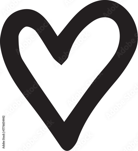 Simple hand drawn heart icon - graphic element