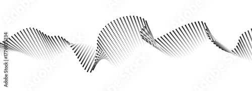 Flowing particles wave dot liquid black color for energy transfer, web site, music poster, presentation, connection vector