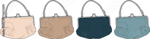 Set of Handbag Illustrations in Earth Tones and Blue for Fashion Design