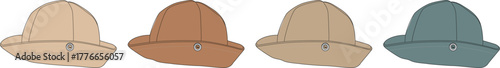 Variety of Sherlock Holmes hats in different shades, suitable for fashion or historical design projects