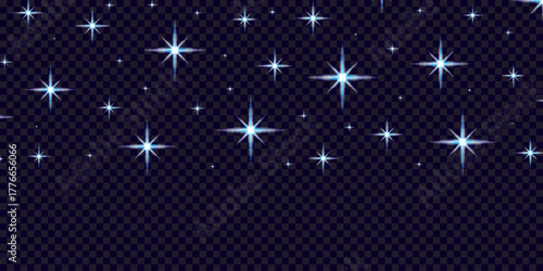 Starry night sky blue sparkle transparent background vector 10 eps