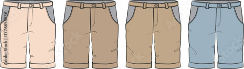 Collection of Men's Casual Shorts in Various Neutral Colors