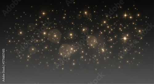 A mesmerizing display of twinkling bokeh lights dancing against a mysterious, dark background, offering a sense of enchantment and wonder. vector illustration