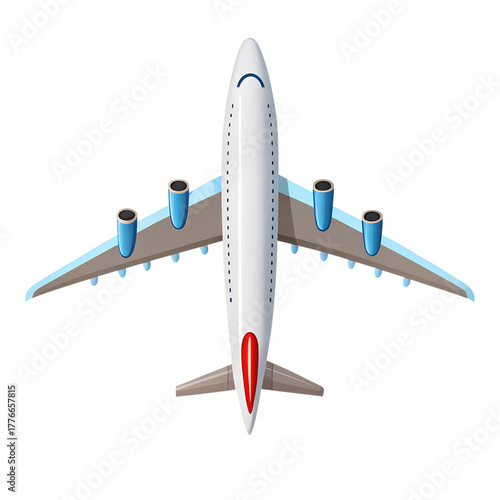 Airplane Flight Isolated on Transparent Background