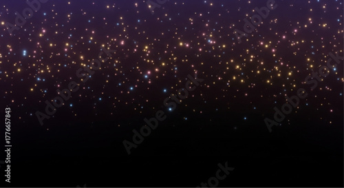 Glittering lights cascade gracefully, like twinkling stars against a deep, twilight canvas, evoking a sense of wonder and cosmic beauty. vector illustration