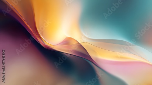 Minimalist abstract gradient background with soft colors blending. Smooth color transitions form a flowing abstract landscape. Artistic fluid abstract background.