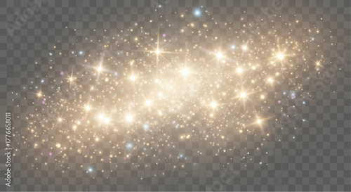 Sparkling cluster of light particles on dark, creating a mesmerizing abstract effect. vector illustration