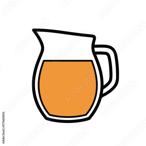  Fresh orange juice jug in clean refreshing drink illustration
