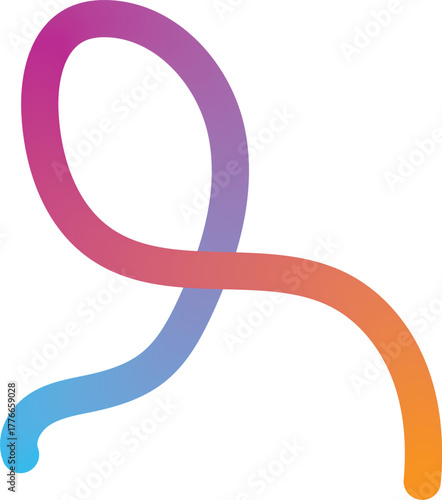 Abstract colorful wavy line