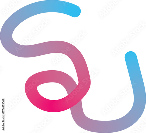 Abstract colorful wavy line