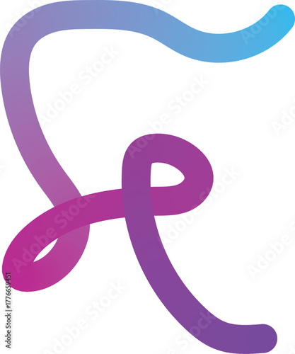 A flowing gradient line creating a stylized shape