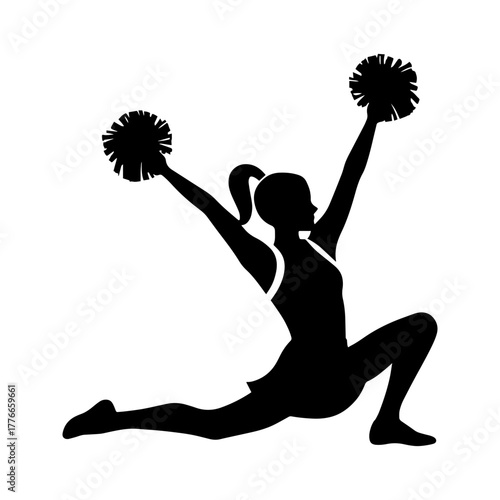 Silhouette of a cheerleader girl