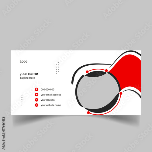 Modern and minimalist email signature or email footer template for Email, Gmail, Website and Digital use, Full editable file.