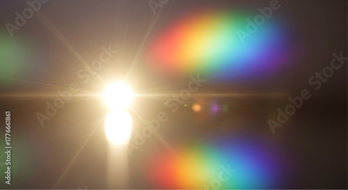 Captivating image of radiant light and colorful spectrum of light. It's a striking and vibrant capture of the interaction between light and its colorful dispersion. vector illustration
