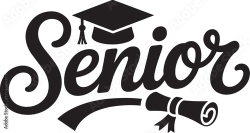Senior ” high school seniors Typography t-shirt design	