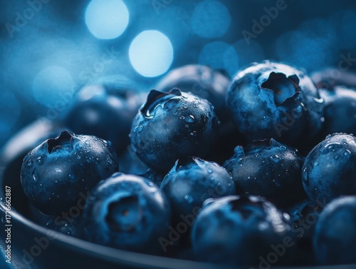 A close up picture of blueberries.