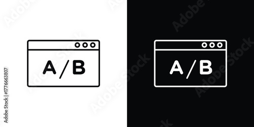 A B test icon pixel perfect. Outline symbol. Simple linear drawing.