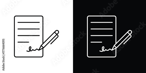 Agreement icon pixel perfect. Outline symbol. Simple linear drawing.