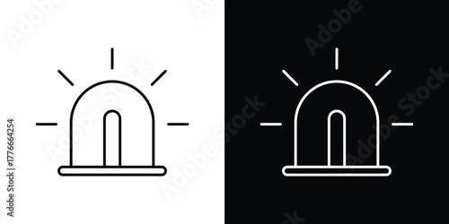 Ambulance siren icon pixel perfect. Outline symbol. Simple linear drawing.