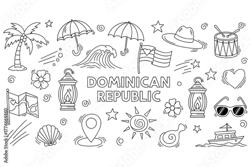 Dominican republic icons: tropical symbols, culture, and landmarks