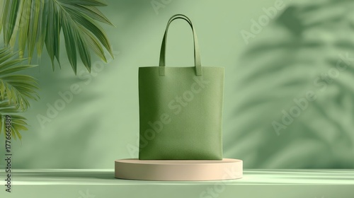 eco tote bag on clean podium