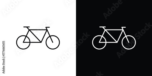 Bicycle icon pixel perfect. Outline symbol. Simple linear drawing.