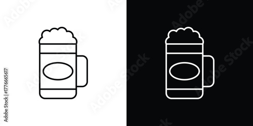 Beer mug icon pixel perfect. Outline symbol. Simple linear drawing.