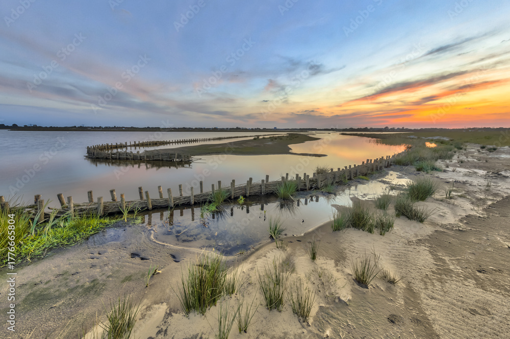Obraz premium Ecological wet berm banks