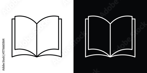 Book icon pixel perfect. Outline symbol. Simple linear drawing.