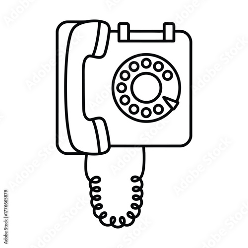 Retro telephone icon vector illustration