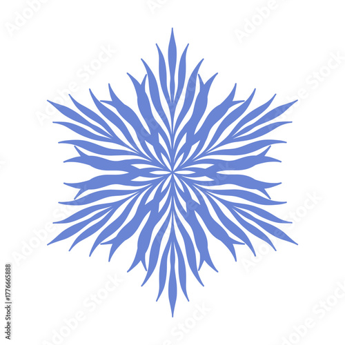 Abstract blue snowflake. Christmas winter elegant design element. Vector