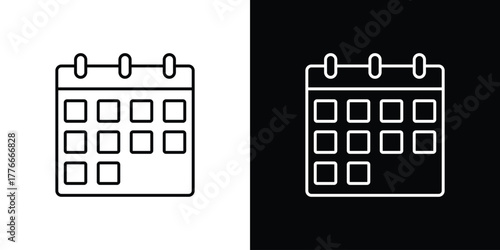 Calendar icon pixel perfect. Outline symbol. Simple linear drawing.