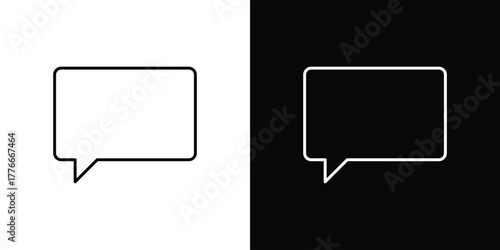 Chat bubble icon pixel perfect. Outline symbol. Simple linear drawing.