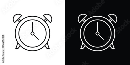 Clock icon pixel perfect. Outline symbol. Simple linear drawing.