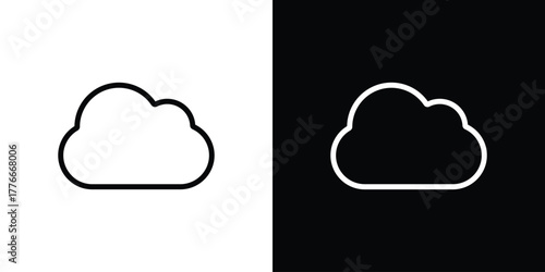Cloud icon pixel perfect. Outline symbol. Simple linear drawing.