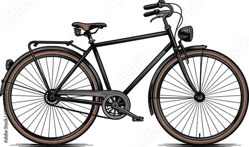 Vintage Bicycle with Brown Seat and Tan Tires Keywords: bicycle, bike, vintage, retro, classic