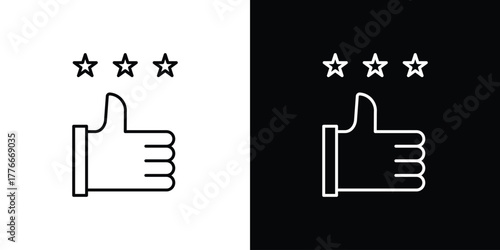 Customer feedback icon pixel perfect. Outline symbol. Simple linear drawing.
