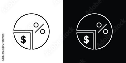 Dividend icon pixel perfect. Outline symbol. Simple linear drawing.