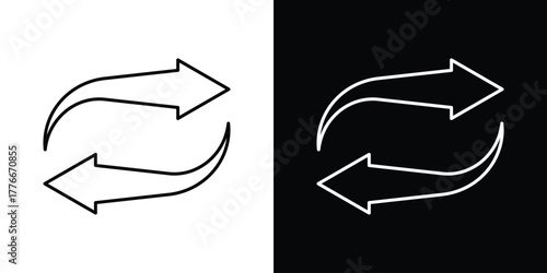 Exchange icon pixel perfect. Outline symbol. Simple linear drawing.